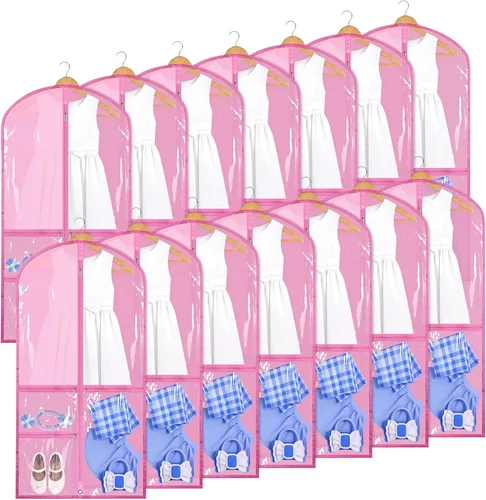Vista 12 de Geelin 14 bolsas de ropa para baile PVC transparente, negro