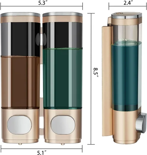 Vista 6 de Dispensador de ducha para baño, dispensador de champú para ducha, dispensador de champú y acondicionador montado en la pared, dispensador de champú