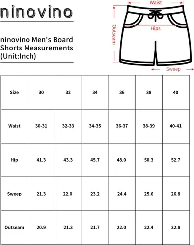 Vista 6 de ninovino Traje de baño deportivo para hombre de secado rápido con forro