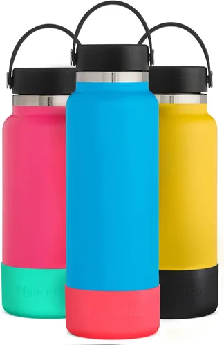 Vista 4 de Funda protectora de silicona compatible con botellas de agua Hydro Flask de 12 a 40 onzas, accesorios para botella Owala de 18 a 40 onzas