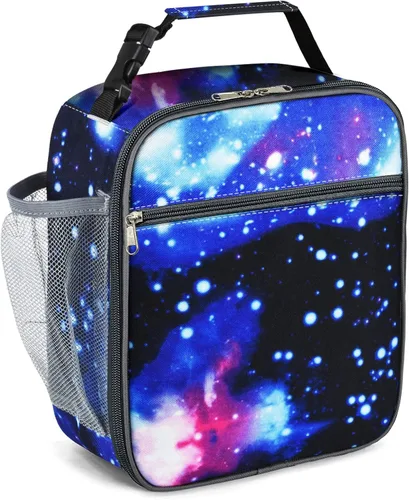 Vista 17 de Lonchera aislada, a prueba de fugas, portátil, para mujeres, hombres, niños y niñas, bolsa enfriadora de gran capacidad con asa y bolsillo para Negro