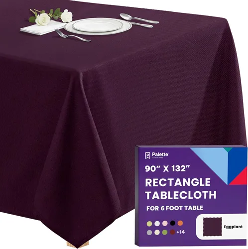 Vista 73 de Gee Di Moda - Mantel rectangular de 60 x 84 pulgadas – Mantel rectangular de poliéster lavable para mesa de 5 pies