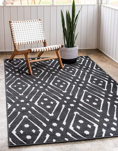 Vista 16 de Unique Loom Sabrina Soto Outdoor Collection - Alfombra geométrica, moderna, vibrante y enrejada contemporánea, 2 pies 0 pulgadas x 6 pies