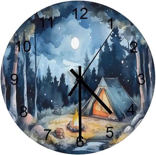 Vista 17 de Reloj de Pared de Flores Silencioso Sin Tictac Operado por Batería, Caricatura de los 70s Linda Flor Abstracta Pastel Margarita Reloj Floral