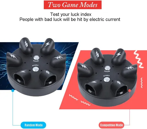 Vista 4 de YEIBOBO! Juego de Ruleta de Choque de Fiesta, Juego Eléctrico de Azar, Interesante Juguetito de Juego de Fiesta, Juego de Choque con Dedo