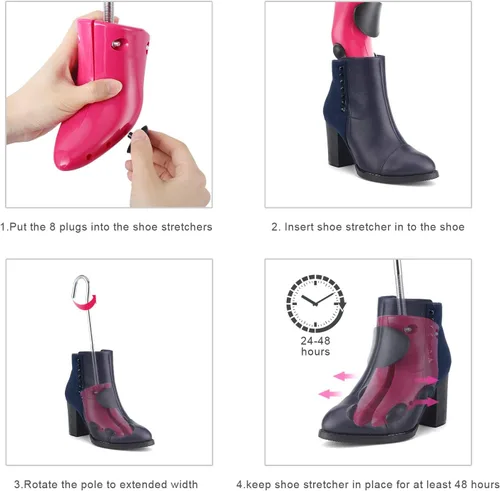 Vista 5 de JJDPARTS Estirador de zapatos para mujer, estirador de zapatos para botas, botas ajustables, pies anchos, forma de árboles de zapatos, zapatos