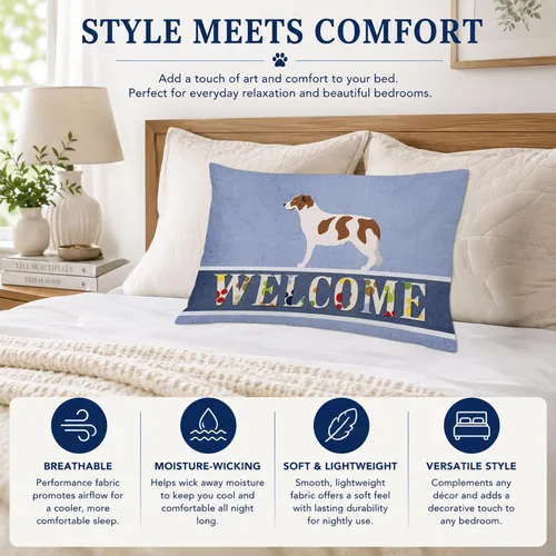 Vista 5 de Caroline's Treasures BB8334PILLOWCASE AIDI Atlas Mountain Dog - Funda de almohada estándar, color azul, ligera, súper suave, de fácil cuidado