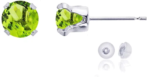 Vista 43 de Aretes de tuerca de plata de ley 925 chapados en oro de 14 quilates macizo, oro amarillo, blanco o rosa de 0.236 in Amatista