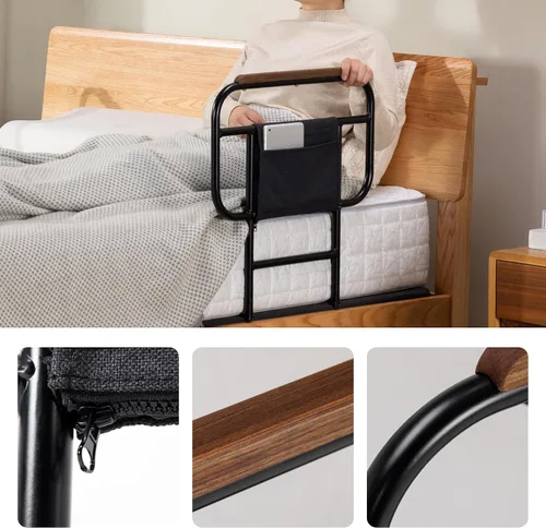 Vista 6 de Riel de cama atornillado para cama ajustable, apto solo para tabla de madera, 1 unidad, 22 pulgadas de altura