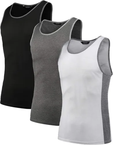 Vista 4 de COOFANDY Camiseta sin mangas de gimnasio para hombre, con espalda en Y, camiseta de entrenamiento muscular, culturismo, fitness, camiseta sin mangas