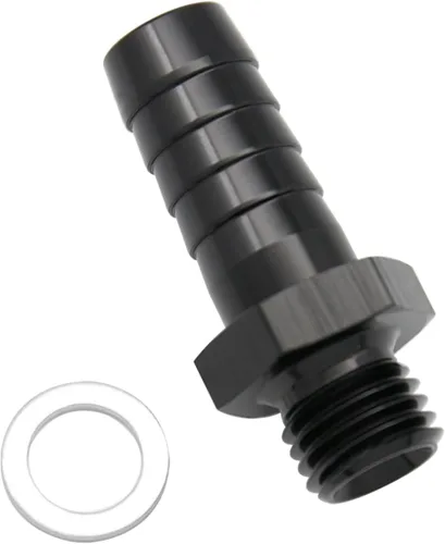 Vista 27 de Aluminio -4 AN ORB macho a 1/4 "(6.35mm) Barb Push On Manguera Adaptador Negro