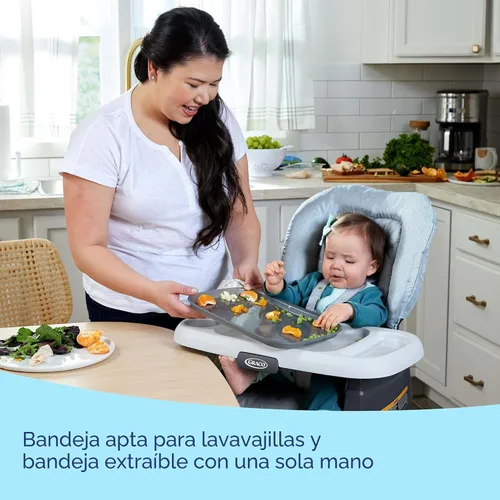 Vista 6 de Graco Made2Grow - Silla alta convertible 5 en 1, asiento ajustable de bebé a niño pequeño, Hudson