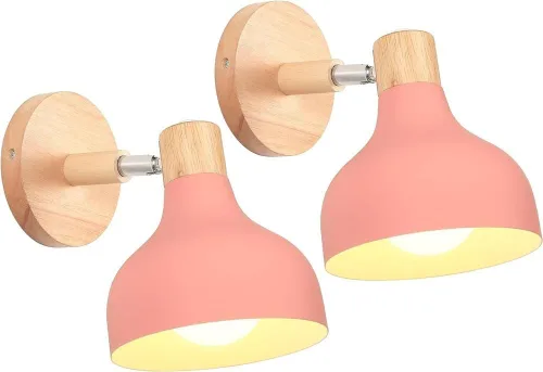 Vista 13 de Scandinavian Retro Dimmable E27 Wall Lamp for Bedroom Living Room Hallway Kitchen Indoor Lighting(Amarillo,1 Pieza)