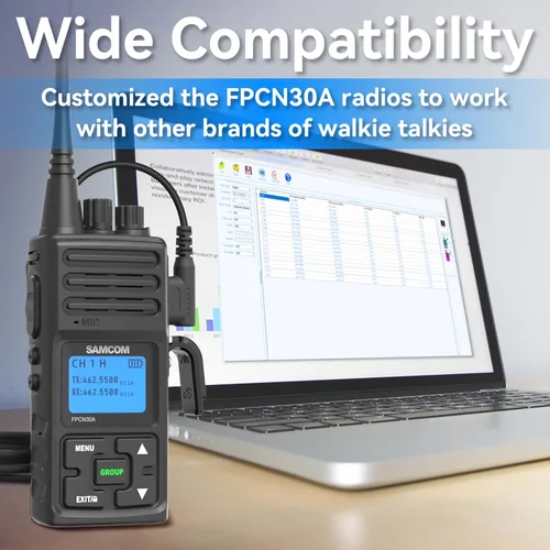 Vista 6 de SAMCOM Walkie Talkies Radios recargables de dos vías de largo alcance con auriculares, radios de 2 vías SAMCOM UHF transceptor portátil Walky Talky