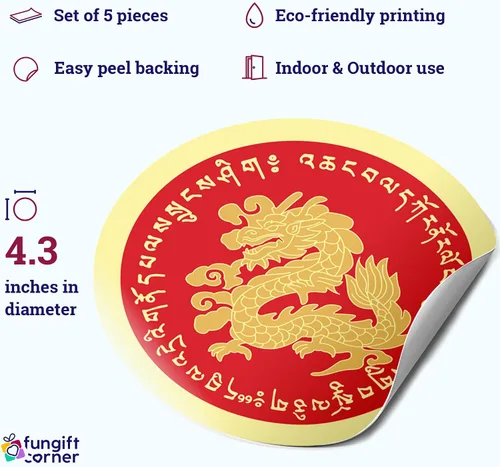 Vista 3 de Auspicious - Calcomanías de amuleto de dragón de Feng Shui, símbolo de poder, estado e influencia, regalo de Feng Shui, calcomanías decorativas