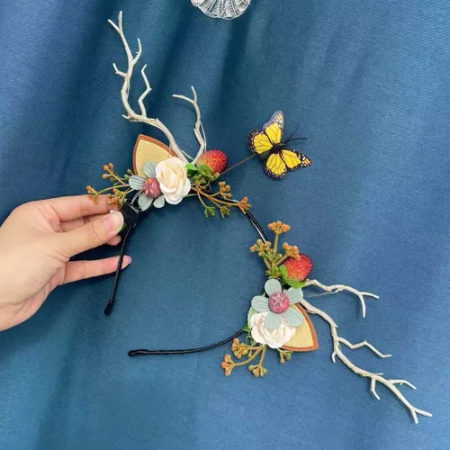Vista 6 de Tiara LED brillante, cuernos de reno, accesorios para el cabello, para fiesta de Navidad, accesorios para el cabello para mujeres