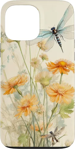 Vista 24 de Cute Vintage Illustration Daisy Flowers Dandelion Dragonfly Case for iPhone 17