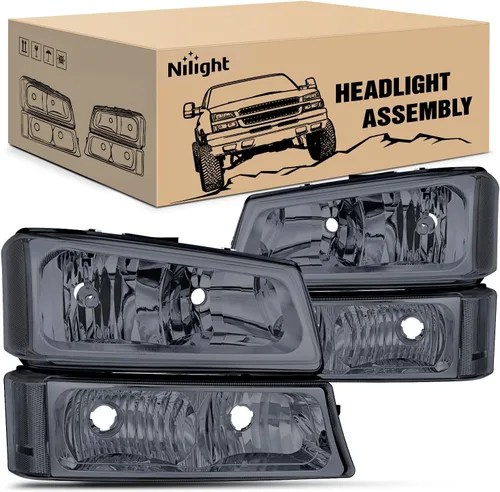 Vista 20 de Faros delanteros Nilight Silverado 2003-2006