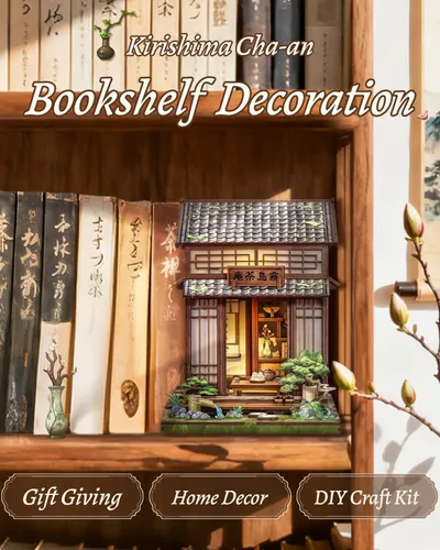 Vista 3 de Cutefun Book Nook Japón - Kit de casa en miniatura DIY para adultos, decoración de estantería, casa pequeña, rompecabezas 3D, manualidades, regalos