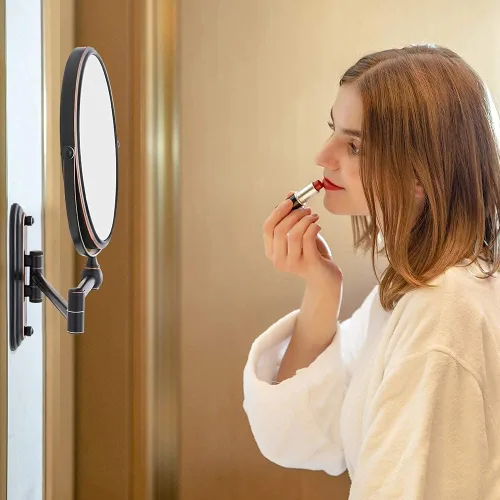 Vista 8 de GURUN Espejo de maquillaje con aumento de 8 pulgadas montado en la pared para baño bronce 20x
