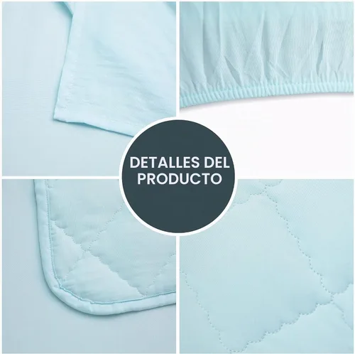 Vista 4 de FLXXIE Juego de ropa de cama de microfibra de 4 piezas, color aguamarina Aqua