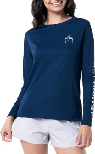 Vista 11 de Guy Harvey Camiseta de manga larga con protección solar UPF 50+ para mujer Azul celeste