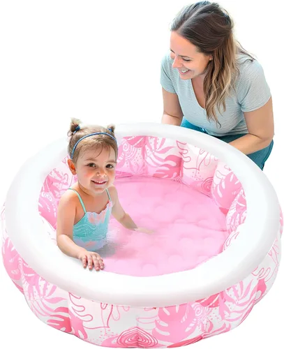 Vista 10 de SLOOSH Piscina inflable infantil para niños, piscina de 36 x 11 pulgadas con almohadilla suave para niños y niños pequeños, piscina redonda inflable