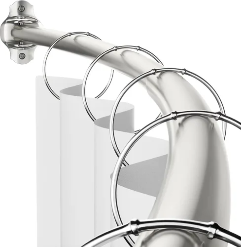 Vista 10 de Mcrbeay Barra de cortina de ducha curvada, ajustable de 40 a 72 pulgadas, barra de ducha curvada extra ancha para baño, barra de ducha a prueba