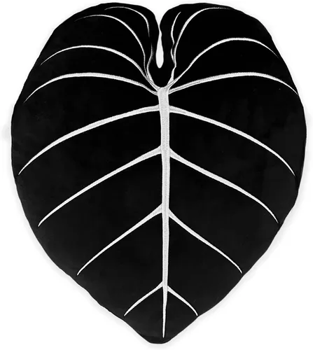 Vista 9 de Green Philosophy Co. Almohada de hoja de Frydek Alocasia - Obsidiana