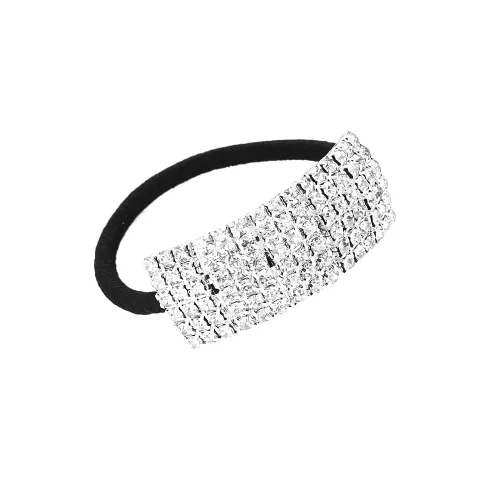 Vista 5 de 3 ligas elásticas para el cabello con diamantes de imitación para cola de caballo, accesorios para el cabello para mujeres y niñas