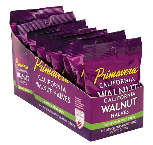 Vista 3 de Primavera Snack Pack Nueces Linden's Best - Paquete de 10 mitades ligeras de aperitivos de 1.5 oz