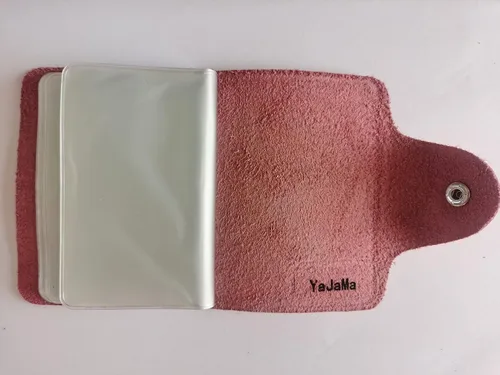 Vista 7 de YaJaMa Cartera para tarjetas de crédito, pequeña, de piel auténtica, 26 ranuras, para tarjetas, organizador para mujeres y hombres, Púrpura, Cartera