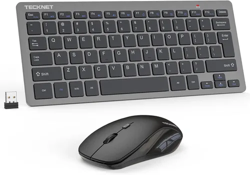 Vista 12 de TECKNET Combo de Teclado y Ratón Inalámbrico, Mini Teclado de Computadora Inalámbrico y Conjunto de Ratón 2.4GHz, 1600 DPI Ajustable Silencioso