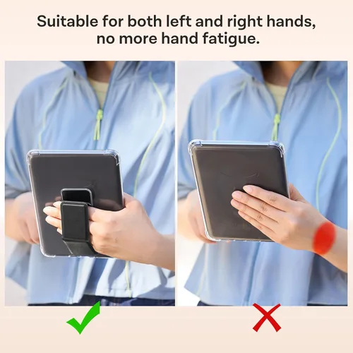 Vista 6 de CoBak Funda transparente con soporte y correa de mano para lector electrónico de 7 pulgadas Anti-amarilleo, cubierta ultra delgada a prueba