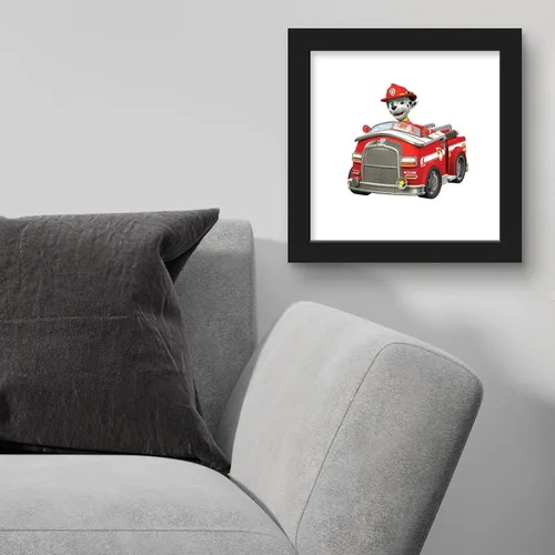 Vista 4 de Trends International Gallery Pops Nickelodeon PAW Patrol - Póster de pared de Marshall's Fire Engine, 12 x 12 pulgadas, versión enmarcada en negro