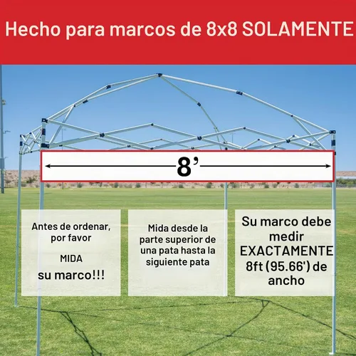 Vista 3 de Cubierta de repuesto para toldo desplegable de 8 x 8 (solo parte superior)
