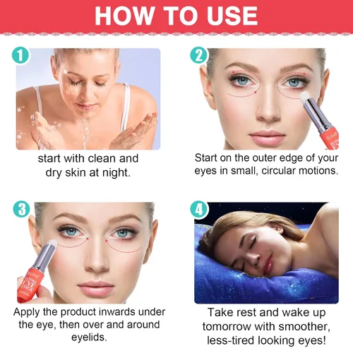 Vista 4 de Eye Stick - Crema antiarrugas para ojos hinchados, ojeras, bolsas de ojos, patas de gallo, arrugas, reduce las arrugas de la piel flácida de ojos