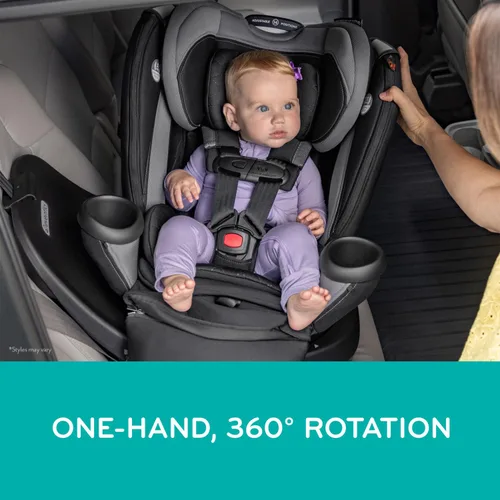 Vista 2 de Evenflo Revolve360 Extend Asiento de Auto Convertible con Rotación de 360 Grados, Orientado Hacia Atrás Extendido, Orientado Hacia Adelante, Modo