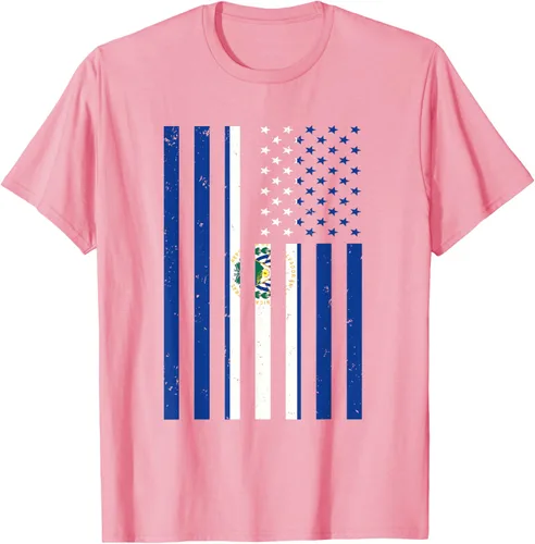 Vista 55 de El Salvador Shirt - El Salvador USA America Flag Men Women T-Shirt
