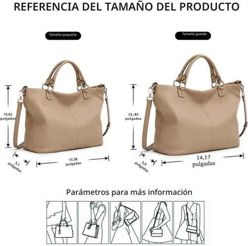 Vista 3 de Bolso Kattee para mujer de cuero suave, bolso cruzado superior y bolsos de mano Albaricoque