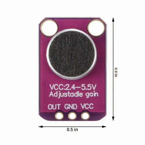 Vista 3 de Weewooday Max4466 Electret - Módulo amplificador de micrófono con ganancia