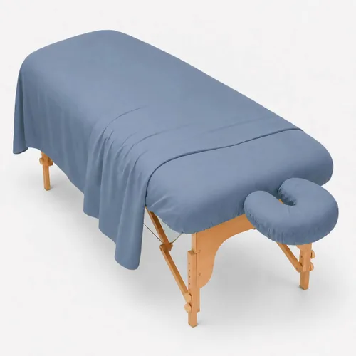 Vista 11 de Juego de sábanas de microfibra para mesa de spa de masaje, 3 piezas, resistente a las arrugas, incluye sábana plana, sábana bajera y funda para Gris