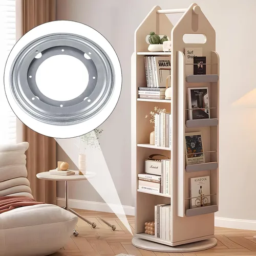 Vista 8 de HSTECH Lazy Susan de 8 pulgadas, placa de rodamiento giratoria de 400 libras resistente para mesa giratoria, funda de libros, bandeja de servir