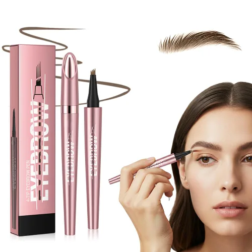 Vista 8 de Microblading - Lápiz de cejas 3D de 4 puntas, resistente al agua, de larga duración, con efecto de maquillaje natural para todo el día (negro)