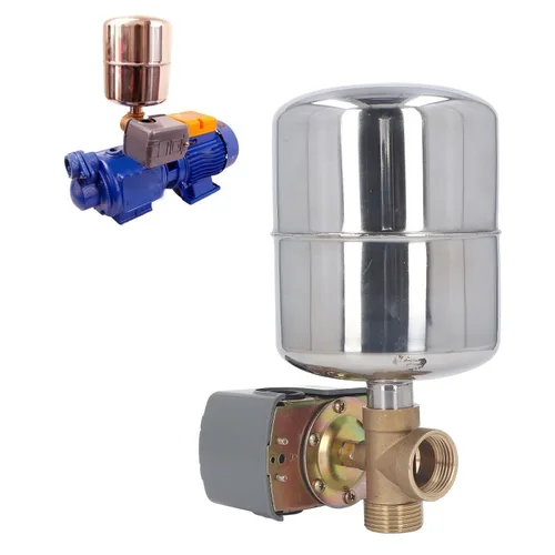 Vista 3 de Kit de T, presión de agua de acero inoxidable, válvula de retención de cobre, interruptor de control de presión, para bombas