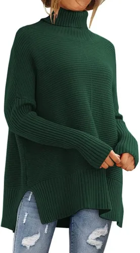Vista 12 de LILLUSORY Suéteres de gran tamaño con cuello redondo para mujer, túnica Albaricoque