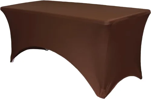 Vista 53 de YOUR CHAIR COVERS - Fundas rectangulares de elastano para mesas de 4 pies, manteles ajustados para eventos de boda, decoraciones de patio, tela Negro