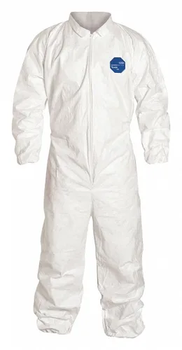 Vista 5 de DuPont Tyvek 400 Mono de Protección Desechable con Puños y Tobillos Elásticos, Blanco, Mediano, Paquete de 1