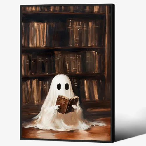 Vista 41 de Lienzo enmarcado negro para pared, póster de Halloween Dark Academia, pintura de gato negro, fantasma en la bañera, imágenes góticas de terror