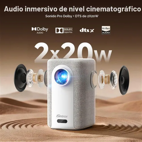 Vista 6 de Proyector 4K para Exteriores [Lanzamiento Corto/1200ANSI/Aplicaciones Integradas] con WiFi y Bluetooth, Proyector de Enfoque Automático con Soporte